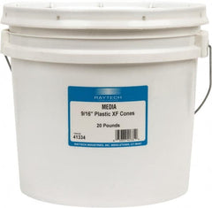 Raytech - Plastic Carrier, Polishing Tumbling Media - Cone Shape, Wet Operation, 9/16" Long x 9/16" High - Exact Tooling