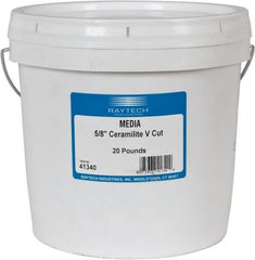 Raytech - Ceramic Plastic Blend Carrier, Polishing Tumbling Media - Cylinder Shape, Wet Operation, 5/8" Long x 5/8" High - Exact Tooling