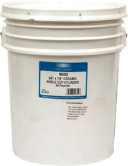 Raytech - Ceramic Carrier, Aluminum Oxide Abrasive, Polishing Tumbling Media - Cylinder Shape, Wet Operation, 3/8" Long x 7/8" High - Exact Tooling