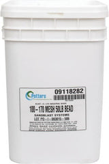 Made in USA - Medium/Fine Grade Smooth Glass Bead - 100 to 170 Grit, 50 Lb Pail - Exact Tooling