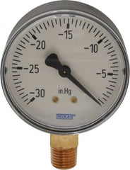 Wika - 2-1/2" Dial, 1/4 Thread, 30-0 Scale Range, Pressure Gauge - Lower Connection Mount, Accurate to 3-2-3% of Scale - Exact Tooling