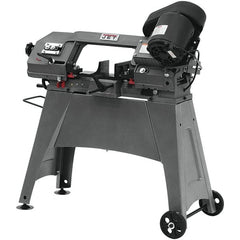 Jet - 5 x 6" Manual Combo Horizontal & Vertical Bandsaw - 1 Phase, 45° Vise Angle of Rotation, 0.5 hp, 115/230 Volts, Step Pulley Drive - Exact Tooling