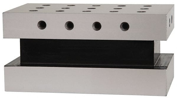Suburban Tool - 3-1/2" Wide x 6" Deep x 3" High Steel Precision-Ground Angle Plate - Standard Plate, Machined Holes on Surface, Open End, Single Plate - Exact Tooling