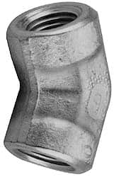 Parker - 1/2 Female Thread, Zinc Plated Steel Industrial Pipe 45° Female Elbow - FNPTF, 3,000 psi - Exact Tooling