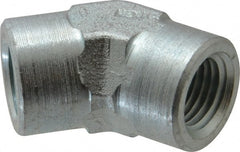 Parker - 1/4 Female Thread, Zinc Plated Steel Industrial Pipe 45° Female Elbow - FNPTF, 5,000 psi - Exact Tooling
