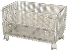 Nashville Wire - 32" Long x 20" Wide x 16" High Steel Basket-Style Bulk Folding Wire Mesh Container - 1,000 Lb. Load Capacity - Exact Tooling
