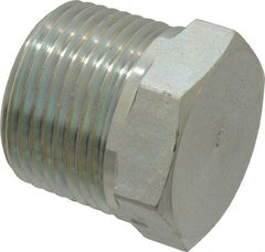 Parker - 3/4 Male Thread, Zinc Plated Steel Industrial Pipe Hex Head Plug - MNPTF, 5,500 psi - Exact Tooling