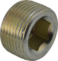 Parker - 3/4 Male Thread, Zinc Plated Steel Industrial Pipe Hollow Hex Plug - MNPTF, 5,500 psi - Exact Tooling