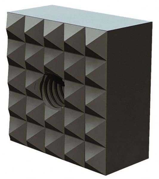 Fairlane - 1" Square, 1/4-28 Thread, 3/8" High, Extra Fine Tooth Grade, Diamond Serration, High Speed Steel, Square Positioning Gripper - 0.03 x 45A° Chamfer, Black Oxide Finish - Exact Tooling