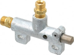 Heinrich - 1/4" NPS Three Way Air Valve - 1/4" NPT Inlet, 0.25" NPT Outlet, Plunger Button/Spring Acuator - Exact Tooling