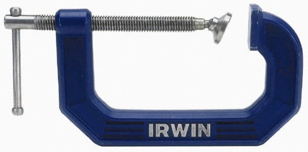 Irwin - Regular-Duty 5" Max Opening, 3-1/4" Throat Depth, Cast Iron Standard C-Clamp - 1,500 Lb Capacity, 0" Min Opening, Standard Throat Depth - Exact Tooling