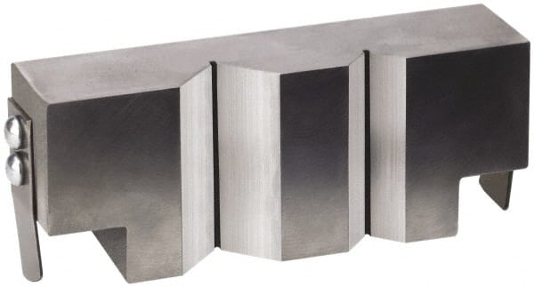 Heinrich - 1 Piece Vise V-Block Attachment - Steel, 2.675" Long, 1.24" Wide, 3/4" High - Exact Tooling