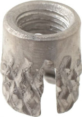 E-Z LOK - #2-56 UNC Stainless Steel Flush Press Fit Threaded Insert for Plastic - 5/32" OAL, 0.135" Insert Diam, 1/8" Hole Diam, 1/8" Drill - Exact Tooling