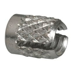 E-Z LOK - #6-32 UNC Stainless Steel Flush Press Fit Threaded Insert for Plastic - 1/4" OAL, 0.199" Insert Diam, 3/16" Hole Diam, 3/16" Drill - Exact Tooling