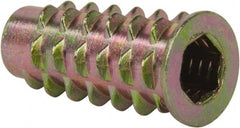 E-Z LOK - 1/4-20, Zinc Alloy Flanged Hex Drive Insert - 23/64" Drill, 0.3543" Hole Diam, 63/64" Long, 1" Min Grip, M6 Hex - Exact Tooling
