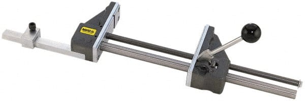 Heinrich - 12-3/4" Jaw Opening Capacity x 3" Throat Depth, Horizontal Drill Press Vise - 5-21/32" Wide Jaw, Stationary Base, Standard Speed, 27-3/8" OAL x 1-3/4" Overall Height - Exact Tooling