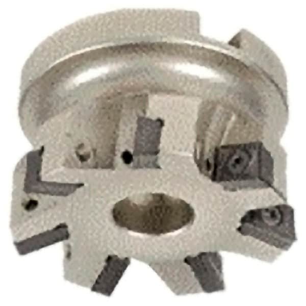 Iscar - 6 Inserts, 2" Cut Diam, 3/4" Arbor Diam, 0.354" Max Depth of Cut, Indexable Square-Shoulder Face Mill - 0/90° Lead Angle, 1.57" High, XCMT Insert Compatibility, Through Coolant, Series IscarPlunger - Exact Tooling