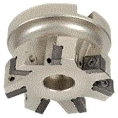 Iscar - 6 Inserts, 2" Cut Diam, 3/4" Arbor Diam, 0.354" Max Depth of Cut, Indexable Square-Shoulder Face Mill - 0/90° Lead Angle, 1.57" High, XCMT Insert Compatibility, Through Coolant, Series IscarPlunger - Exact Tooling