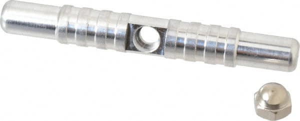 Schaefer Brush - 3-3/4" Long, 1/4-28 Female, Galvanized Steel T-Bar Brush Handle - 1/2" Diam, For Use with Steel Rods - Exact Tooling