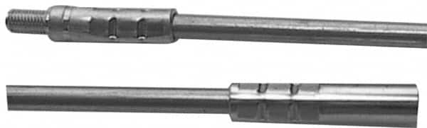 Schaefer Brush - 36" Long, 1/4-28 Male, Galvanized Steel Brush Handle Extension - 1/2" Diam, 1/4-28 Female, For Use with Steel Rods - Exact Tooling