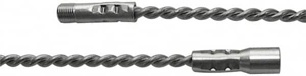 Schaefer Brush - 72" Long, 1/4" NPSM Female, Galvanized Steel Brush Handle Extension - 0.32" Diam, 1/4" NPSM Male, For Use with Tube Brushes & Scrapers - Exact Tooling