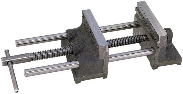 Heinrich - 10" Jaw Opening Capacity x 2-1/2" Throat Depth, Horizontal Drill Press Vise - 8" Wide Jaw, Stationary Base, Standard Speed, 18" OAL x 5" Overall Height - Exact Tooling