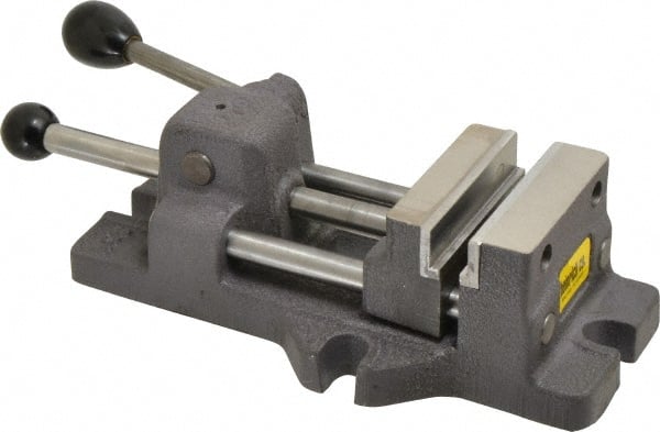 Heinrich - 3" Jaw Opening Capacity x 1-1/4" Throat Depth, Horizontal Drill Press Vise - 3" Wide x 3" High Jaw, Stationary Base, Standard Speed - Exact Tooling