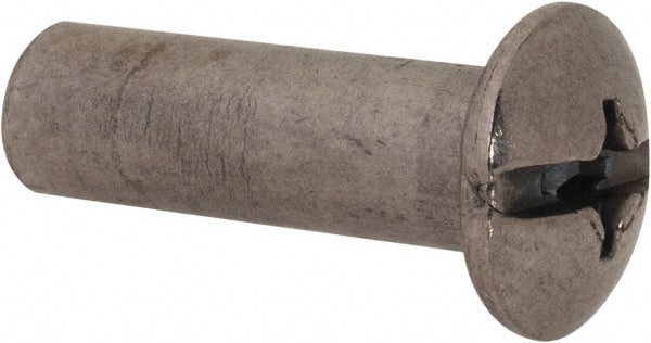 Made in USA - 1/4-20 Thread Barrel, Slotted/Phillips Drive, Stainless Steel Sex Bolt & Binding Post - 1" Long Barrel, Grade 18-8 - Exact Tooling