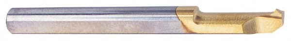 Carmex - 0.59" Cutting Depth, 16 to 48 TPI, 0.24" Diam, Internal Thread, Solid Carbide, Single Point Threading Bar - TiN Finish, 2" OAL, 6mm Shank Diam, 0.042" Projection from Edge, 55° Profile Angle - Exact Tooling