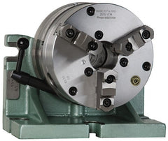 Bison - 360 Position, 8" Chuck, Super Indexing Spacer - 6.3" High Centerline, 1.024" Spacer Through Hole, 2.165" Chuck Through Hole, 15.04" OAL, 9.72" Overall Height - Exact Tooling