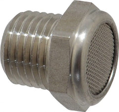 Legris - 1/4 Male NPT, 17mm Hex, Exhaust Muffler - 175 Max psi, 108 Decibel Rating, Stainless Steel - Exact Tooling