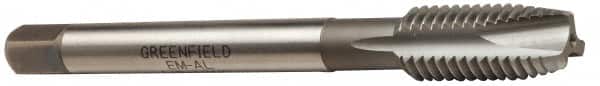 GTD - 5/16-24 UNF, 3 Flute, Nitride Finish, Vanadium High Speed Steel Spiral Point Tap - Plug Chamfer, Right Hand Thread, 3.54" OAL, 0.866" Thread Length, 0.318" Shank Diam, 2B Class of Fit, Series 8201 - Exact Tooling