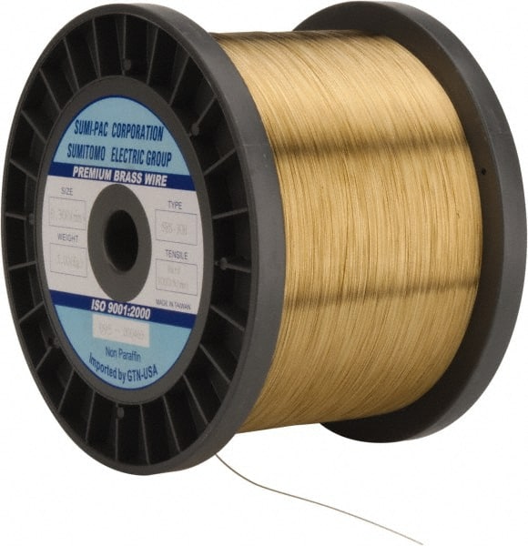 Global EDM - Brass Hard Grade Electrical Discharge Machining (EDM) Wire - 99 Lbs. Max Tensile Strength - Exact Tooling