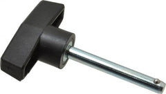 Value Collection - 1/4" Diam, 2" Usable Length, T Handle, Quick Release Pin - 2-3/4" OAL, Grade C1010/C1022 Steel, Zinc-Plated Finish - Exact Tooling