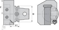 Kennametal - Right Hand Cut, KM63UT Modular Connection, Adapter/Mount Lathe Modular Clamping Unit - Through Coolant, Series ETAR Straight End Mount - Exact Tooling