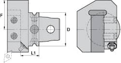 Kennametal - Right Hand Cut, KM63UT Modular Connection, Adapter/Mount Lathe Modular Clamping Unit - Through Coolant, Series ETAR Straight End Mount - Exact Tooling