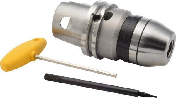 Kennametal - 2.49 to 15.88mm Capacity, Integral Shank Drill Chuck - Keyless, Modular Connection, 51.99mm Sleeve Diam, 89.99mm Open Length - Exact Tooling