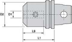 Kennametal - KM32 Modular Connection 3/8" Hole End Mill Holder/Adapter - 28mm Nose Diam, 45mm Projection, Through-Spindle Coolant - Exact Tooling