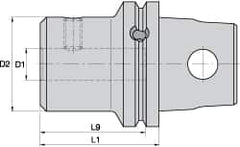 Kennametal - KM63XMZ Modular Connection 16mm Hole End Mill Holder/Adapter - 48mm Nose Diam, 60mm Projection, Through-Spindle Coolant - Exact Tooling