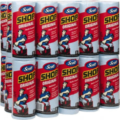 Scott - 11 Inch Long x 10.4 Inch Wide Virgin Shop Towels and Industrial Rags - Blue, Double Re-Creped, Medium Lint, 55 Sheets per Pack, Roll - Exact Tooling