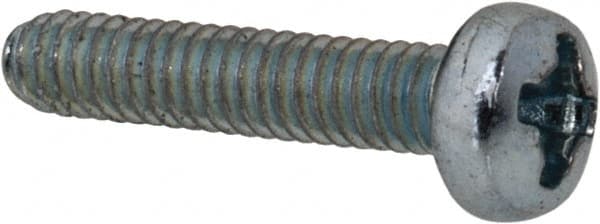 Value Collection - M2x0.40, 10mm Length Under Head Phillips Drive Machine Screw - Pan Head, Grade 4.8 Steel, Zinc-Plated Finish, Without Washer - Exact Tooling