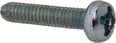 Value Collection - M2x0.40, 10mm Length Under Head Phillips Drive Machine Screw - Pan Head, Grade 4.8 Steel, Zinc-Plated Finish, Without Washer - Exact Tooling