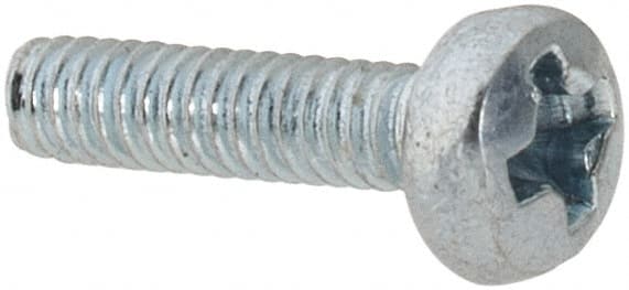 Value Collection - M2x0.40, 8mm Length Under Head Phillips Drive Machine Screw - Pan Head, Grade 4.8 Steel, Zinc-Plated Finish, Without Washer - Exact Tooling