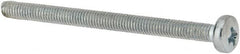 Value Collection - M3x0.50, 40mm Length Under Head Phillips Drive Machine Screw - Pan Head, Grade 4.8 Steel, Zinc-Plated Finish, Without Washer - Exact Tooling