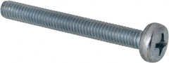 Value Collection - M4x0.70, 35mm Length Under Head Phillips Drive Machine Screw - Pan Head, Grade 4.8 Steel, Zinc-Plated Finish, Without Washer - Exact Tooling