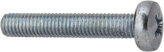 Value Collection - M5x0.80, 30mm Length Under Head Phillips Drive Machine Screw - Pan Head, Grade 4.8 Steel, Zinc-Plated Finish, Without Washer - Exact Tooling
