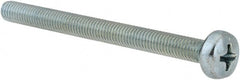 Value Collection - M5x0.80, 60mm Length Under Head Phillips Drive Machine Screw - Pan Head, Grade 4.8 Steel, Zinc-Plated Finish, Without Washer - Exact Tooling