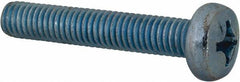 Value Collection - M6x1.00, 35mm Length Under Head Phillips Drive Machine Screw - Pan Head, Grade 4.8 Steel, Zinc-Plated Finish, Without Washer - Exact Tooling
