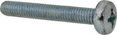 Value Collection - M6x1.00, 40mm Length Under Head Phillips Drive Machine Screw - Pan Head, Grade 4.8 Steel, Zinc-Plated Finish, Without Washer - Exact Tooling
