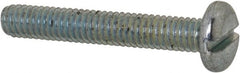 Value Collection - M2.5x0.45, 16mm Length Under Head Slotted Drive Machine Screw - Pan Head, Grade 4.8 Steel, Zinc-Plated Finish, Without Washer - Exact Tooling
